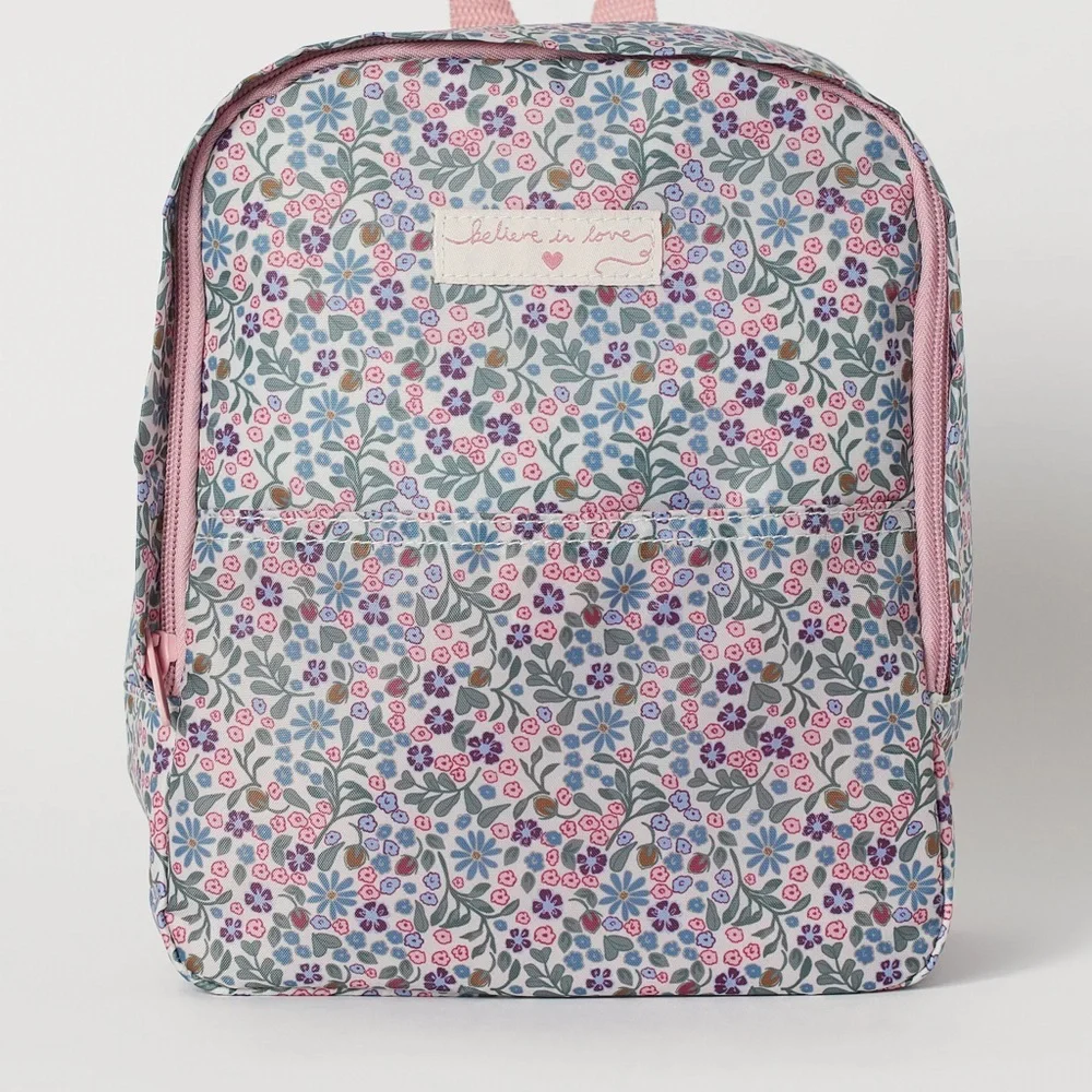 Floral Kids Backpack by H&M Brand - Pink and Blue - Picture 1 of 7